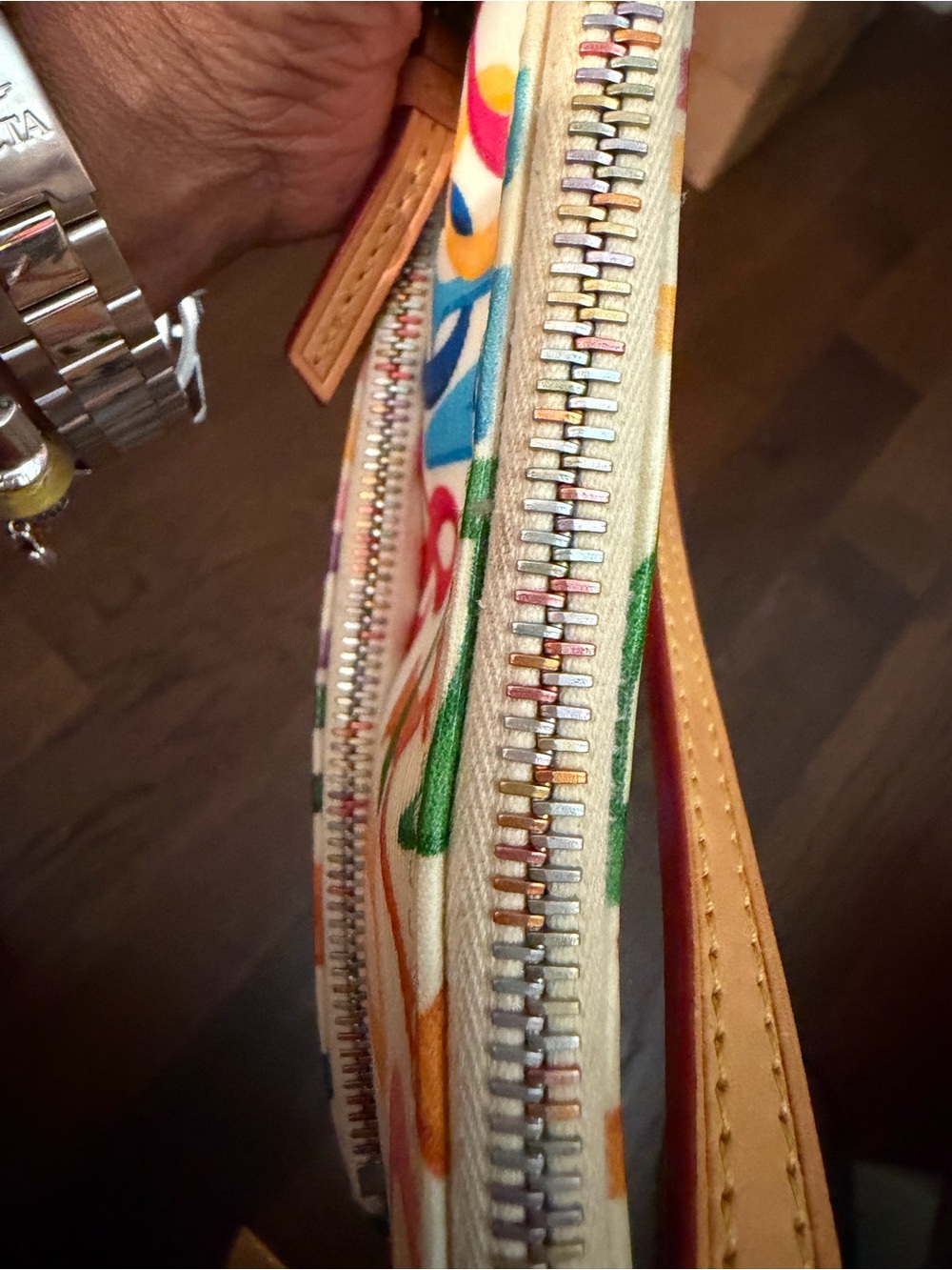 Dooney & Bourke White Rainbow Retro Grafica Letter Carrier Crossbody Bag - Picture 9 of 14